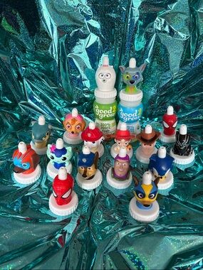 Toy Character Bottle Top Caps - Assorted Cartoon Heads